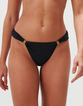 Jo Severin Timeless Banded Hipster Bikini Pant - Jet - Simply Beach UK