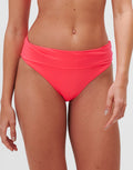 Jo Severin Timeless Fold Band Bikini Pant - Bright Coral - Simply Beach UK