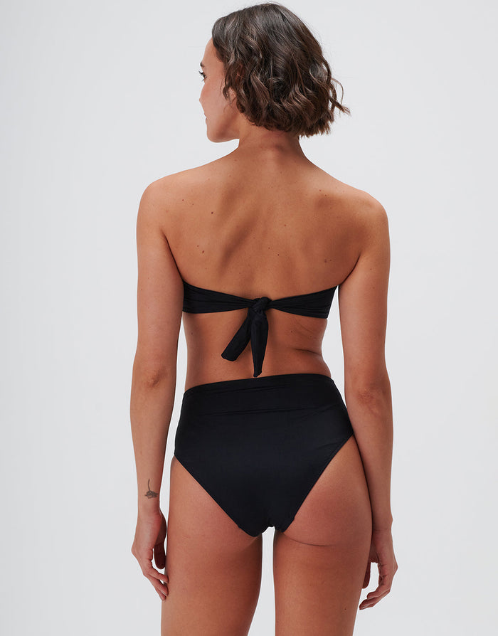 Jo Severin Timeless Twist Bandeau Bikini Top - Jet - Simply Beach UK