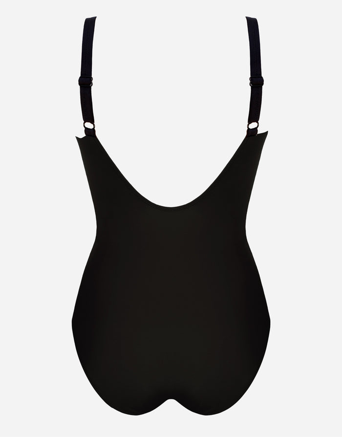 Tobacco Fields V Neck Swimsuit - Tabac Black - Simply Beach UK