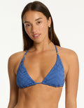 Sea Level Toscana D Cup Tri Bikini Top - Denim Blue - Simply Beach UK