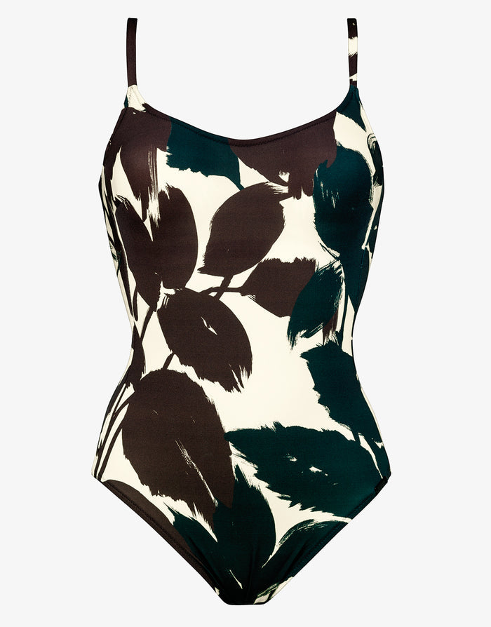 Maryan Mehlhorn Twilight Underwired Tank Swimsuit - Deep Dark-Cream - Simply Beach UK