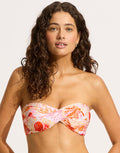 Seafolly La Mer Twist Bandeau Bikini Top - White - Simply Beach UK