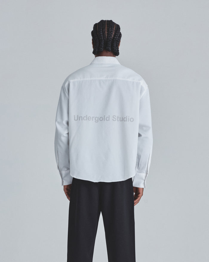Undergold Studio Boxy Fit Long Sleeve Shirt White