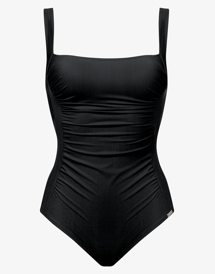 Charmline Uni Square Neck Swimsuit - Black - Simply Beach UK