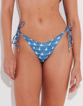 Watercult Urban Indigo Tie Side Cheeky Bikini Pant - Denim White - Simply Beach UK