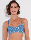 Watercult Urban Indigo Underwired Bikini Top - Denim White - Simply Beach UK