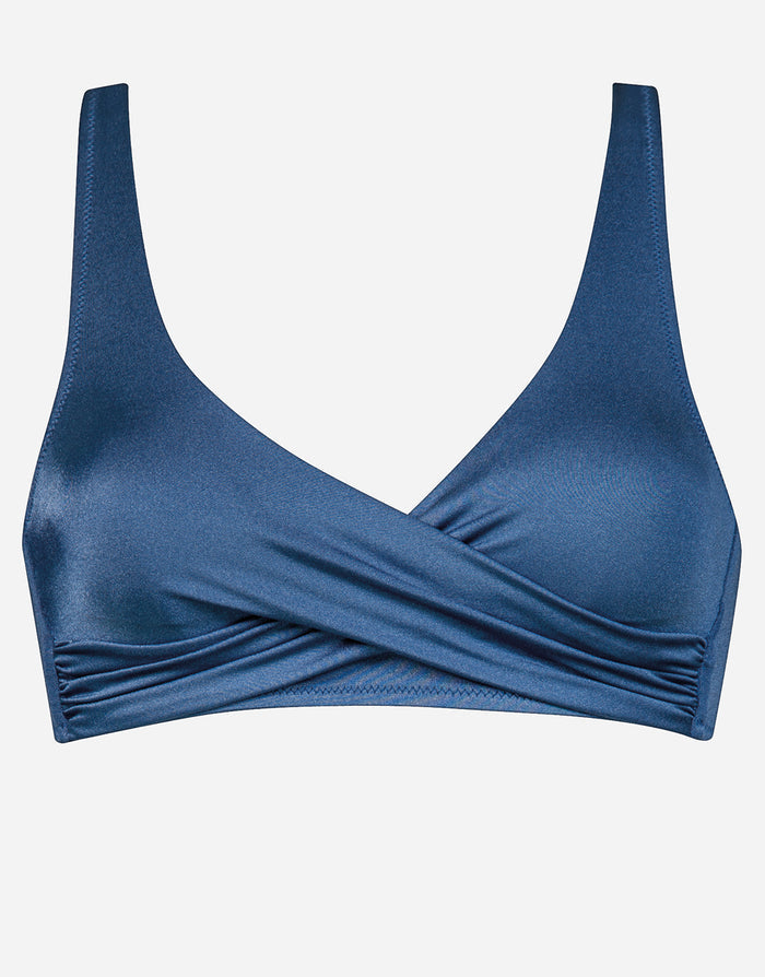 Viva Energy Twist Front Bikini Top - Denim Dose - Simply Beach UK