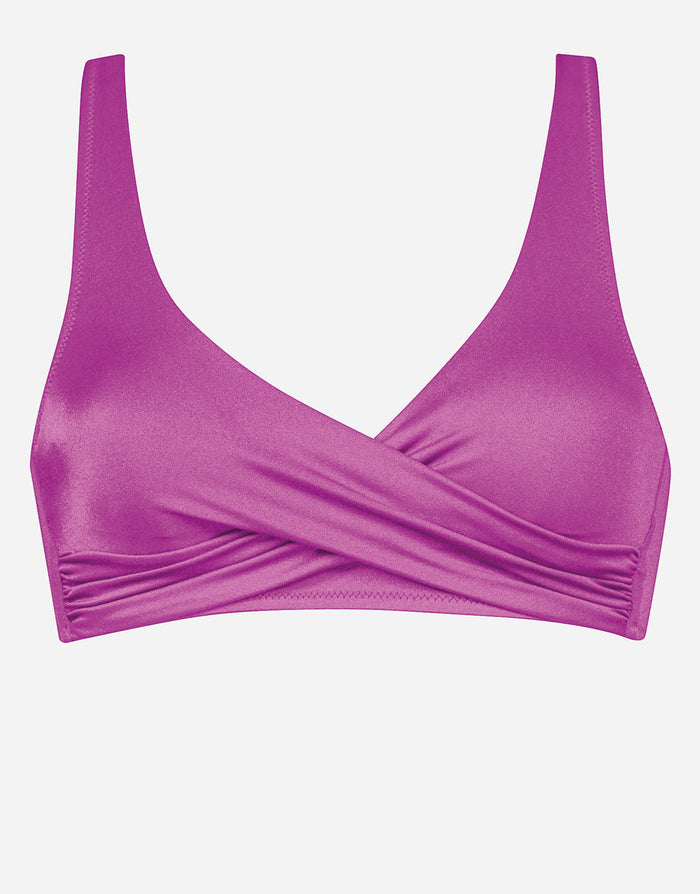 Viva Energy Twist Front Bikini Top - Pink Flash - Simply Beach UK