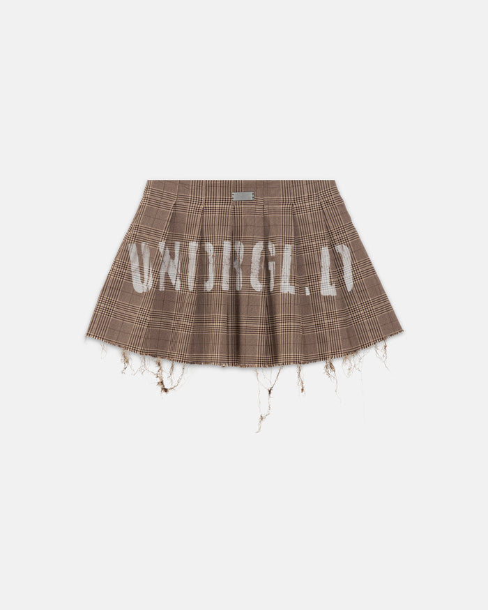 W 94' UNDRGLD Plaid Mini Skirt Brown