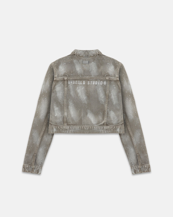 W 94' Worn Logo Jacket Smoke Gray