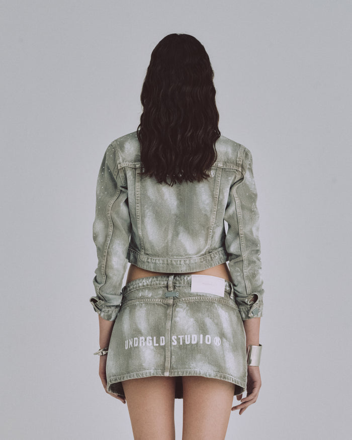 W 94' Worn Logo Jacket Smoke Gray