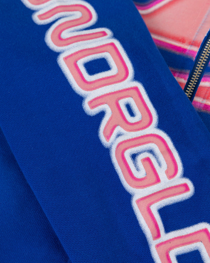 W Act 1 Neon Zip Up Boxy Fit Hoodie Electric Blue