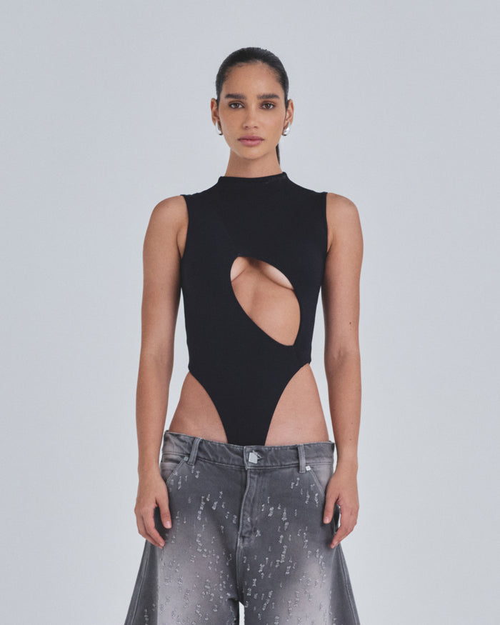 W Basics Asymetric Backless Body Black