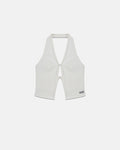 W Basics Rhinestone Top Vest White
