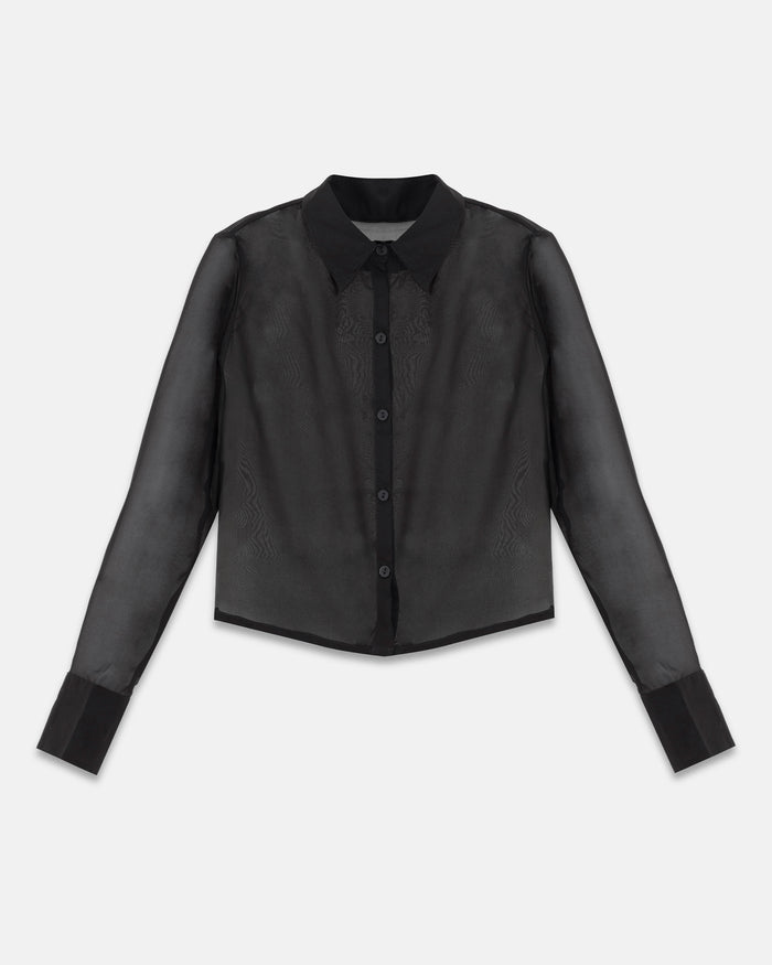 W Basics Transparent Shirt Black