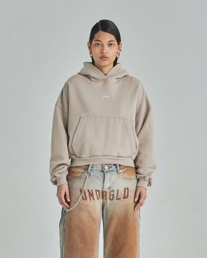 W Basics Undergold Boxy Fit Hoodie Cream