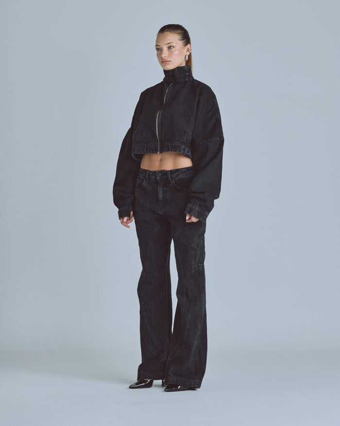W Basics UNDERGOLD Panelled Wide Jeans Black