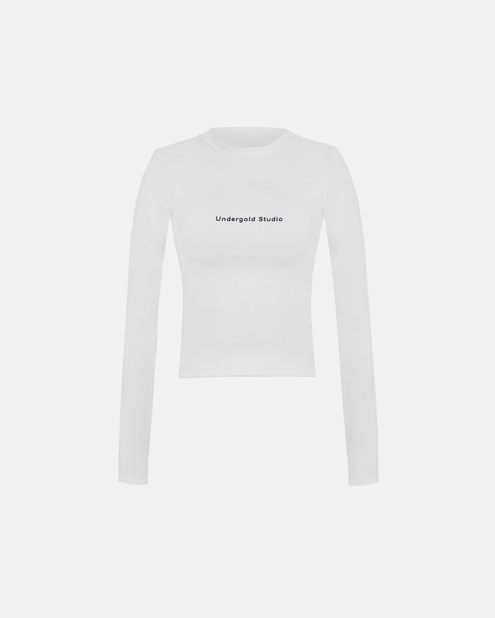W Basics Undergold Studio Ultra Slim Long Sleeve Tee White