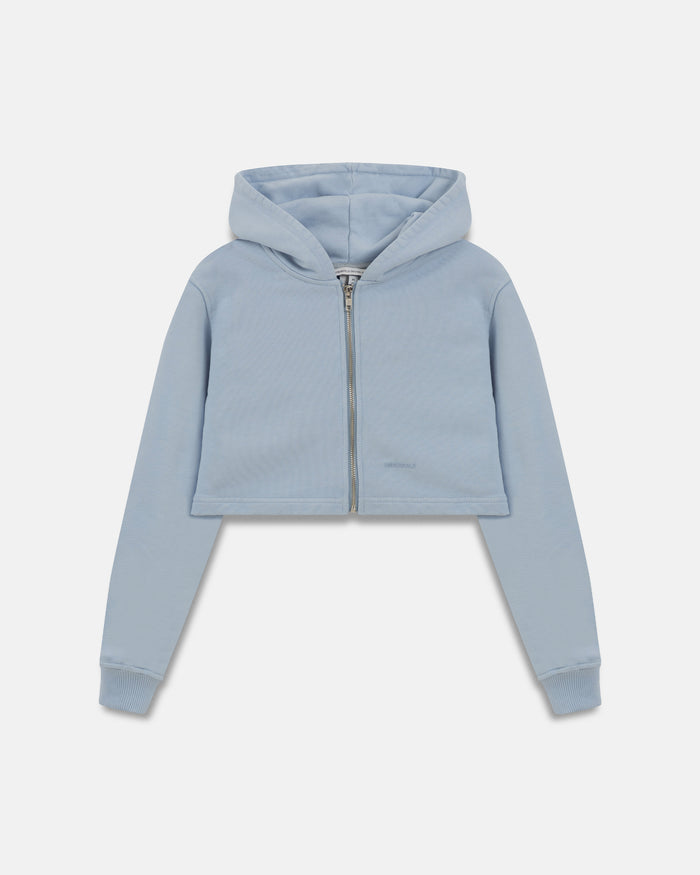 W Basics Undergold Zip Up Slim Fit Hoodie Light Blue