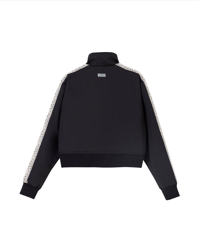 W Basics Undgld Lace-panel Track Jacket Black