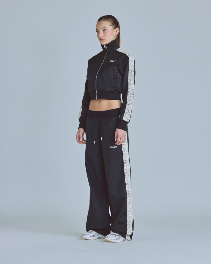W Basics Undgld Lace-panel Track Jacket Black