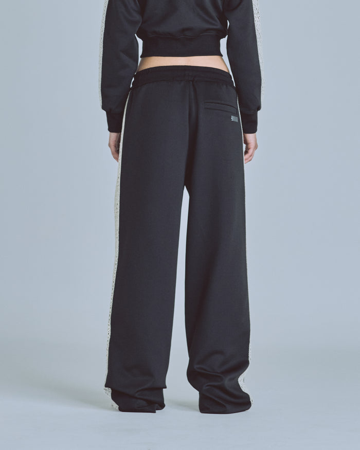 W Basics Undgld Lace-panel Track Pants Black