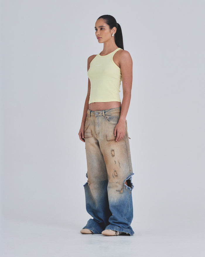 W Holy State 94 Halter Tank Top Yellow