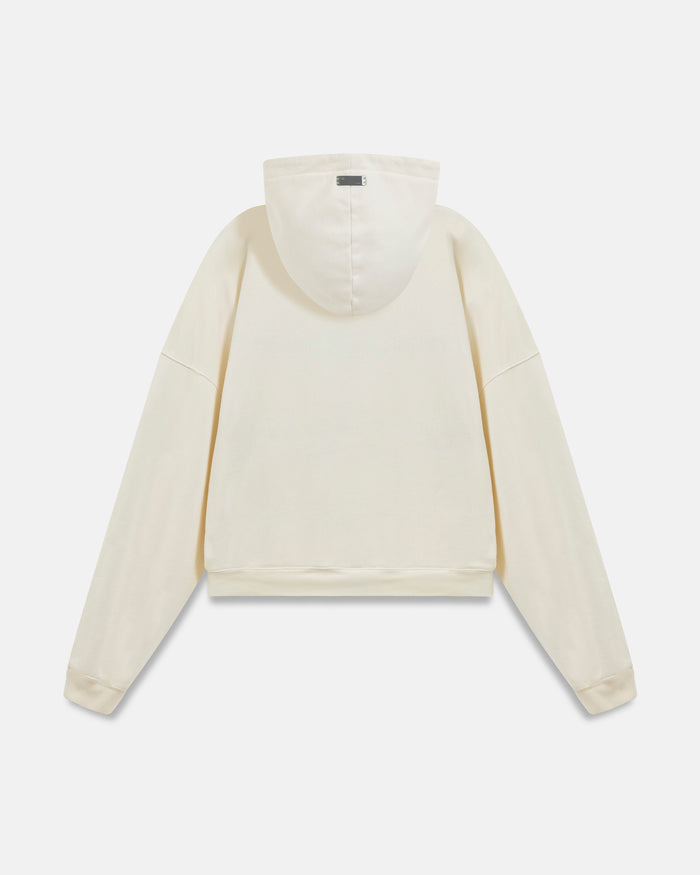 W Holy State Deco Boxy Fit Hoodie White