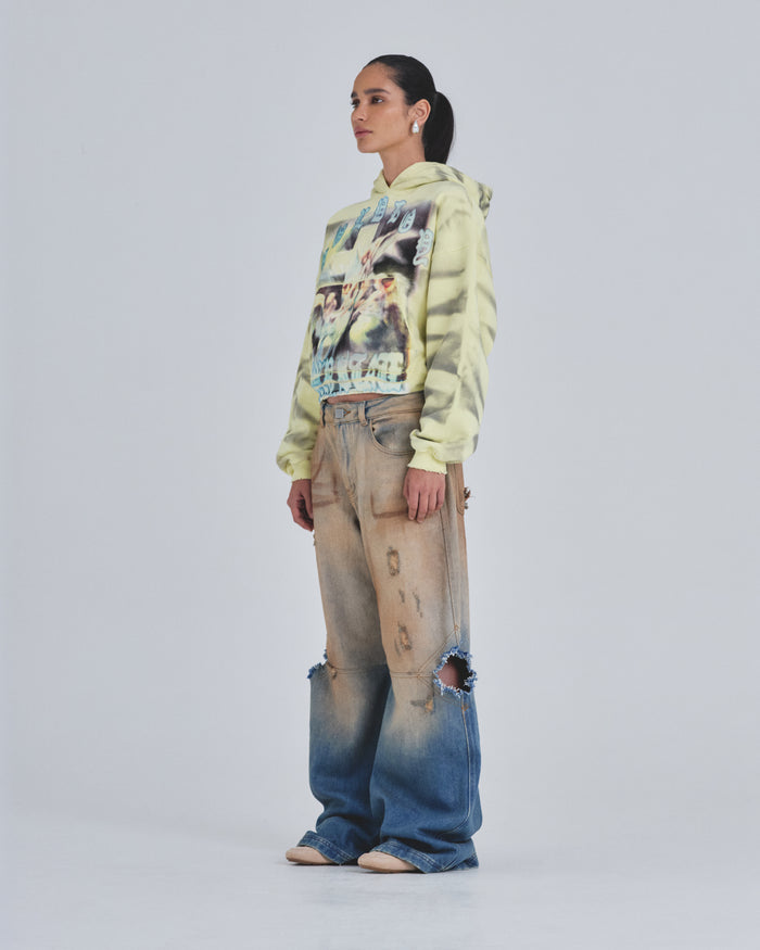 W Holy State Divinity Boxy Fit Hoodie Aged Yellow