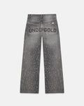 W Holy State Ripped Wide Jeans Washed Gray
