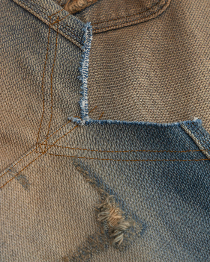 W Holy State Split Knee Wide Jeans Sand Blue