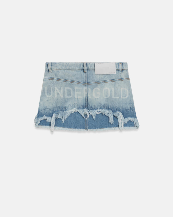 W Holy State UNDRGLD Double Destroyed Mini Skirt Blue