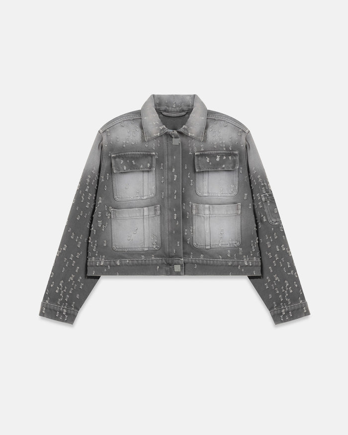 W Holy State UNDRGLD Ripped Jacket Washed Gray