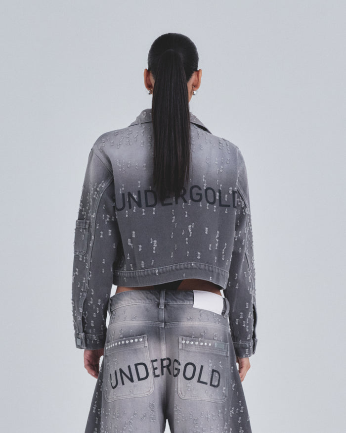 W Holy State UNDRGLD Ripped Jacket Washed Gray