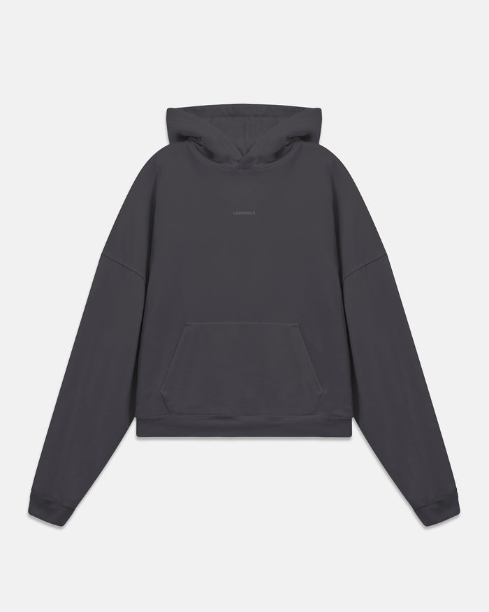 W Line Basic Boxy Fit Hoodie Dark Gray