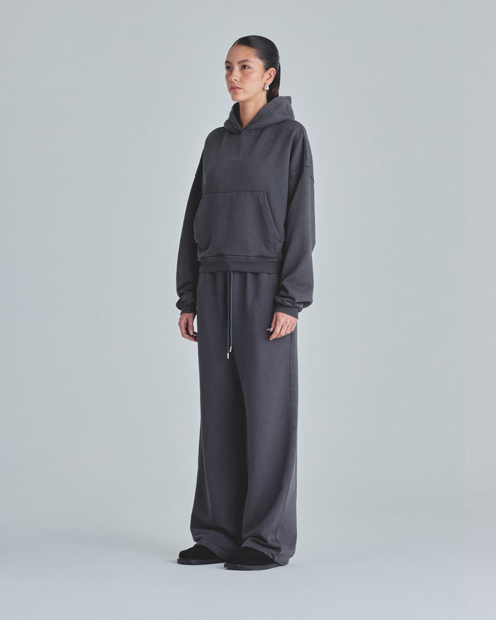 W Line Basic Boxy Fit Hoodie Dark Gray