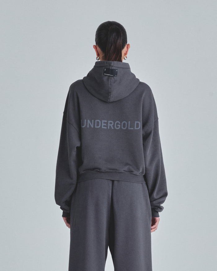 W Line Basic Boxy Fit Hoodie Dark Gray