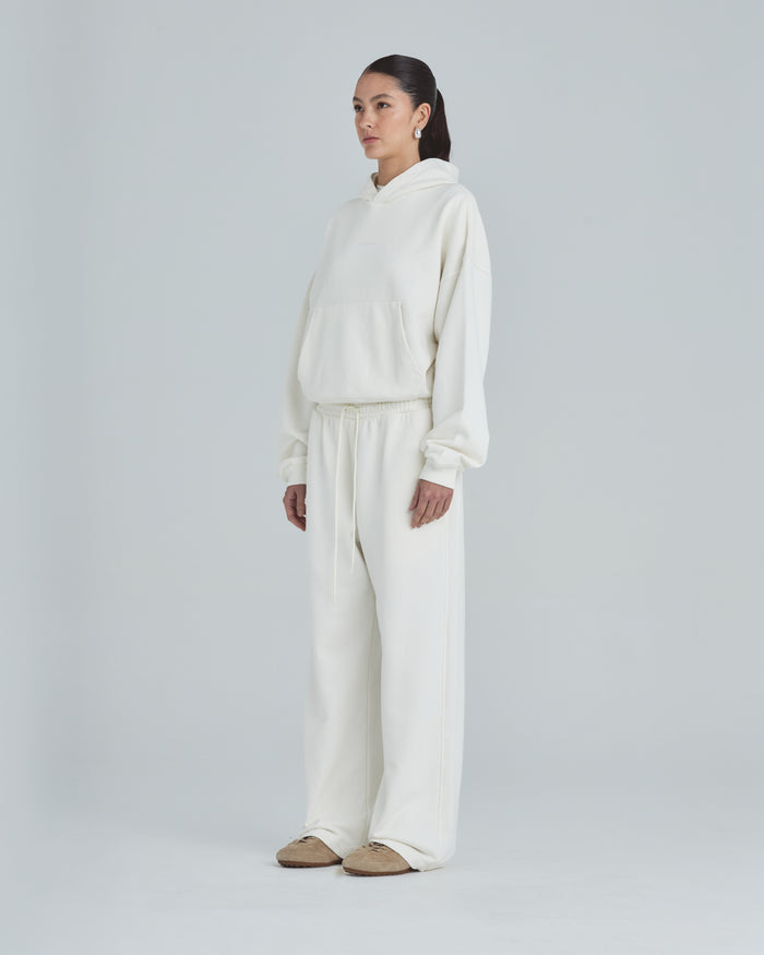 W Line Basic Boxy Fit Hoodie White