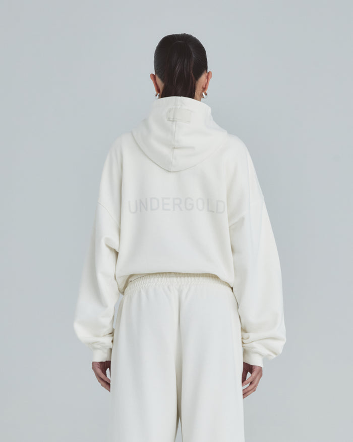 W Line Basic Boxy Fit Hoodie White