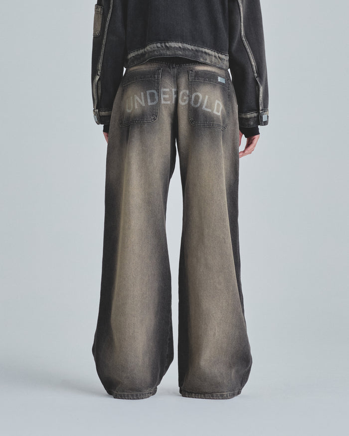 W Line Basic Wide Jeans Dirty Black
