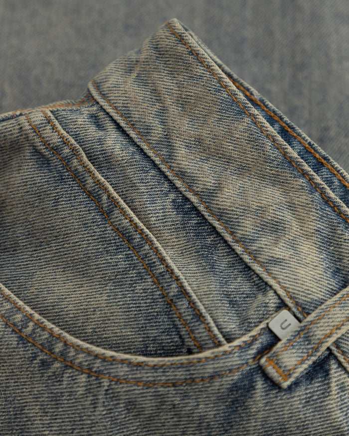 W Line Basic Wide Jeans Dirty Blue