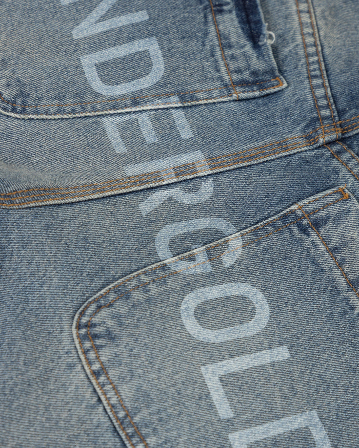 W Line Basic Wide Jeans Mid Blue