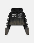 W Spring Pray 4 Love Zip Up Slim Fit Hoodie Sandblast Gray Flame