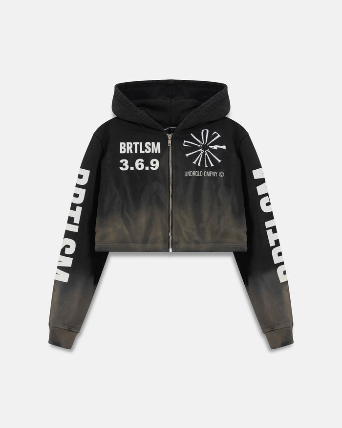 W Spring Pray 4 Love Zip Up Slim Fit Hoodie Sandblast Gray Flame