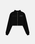 W Spring Unity Zip Up Slim Fit Crewneck Black
