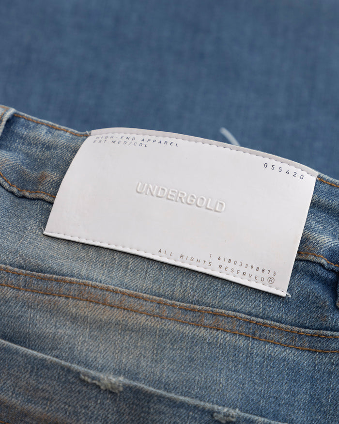 W Stardust Undgld Studio Flare Jeans Mechanic Blue