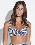 Panos Wave Medea Bikini Top - Navy White - Simply Beach UK