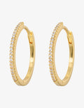 Emilia White Slim Hoop Earrings - Large - Simply Beach UK