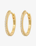 Emilia White Slim Hoop Earrings - Medium - Simply Beach UK
